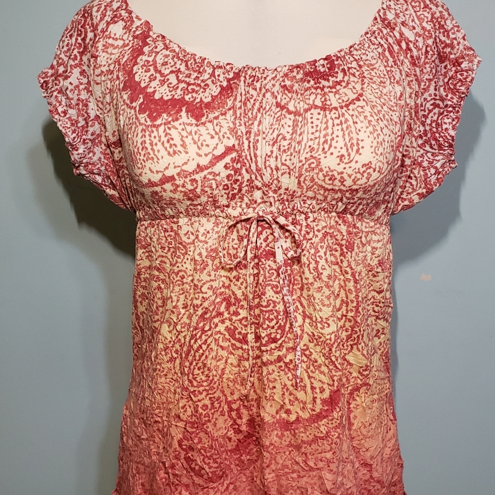 Ombre reddish pink cottagecore top
